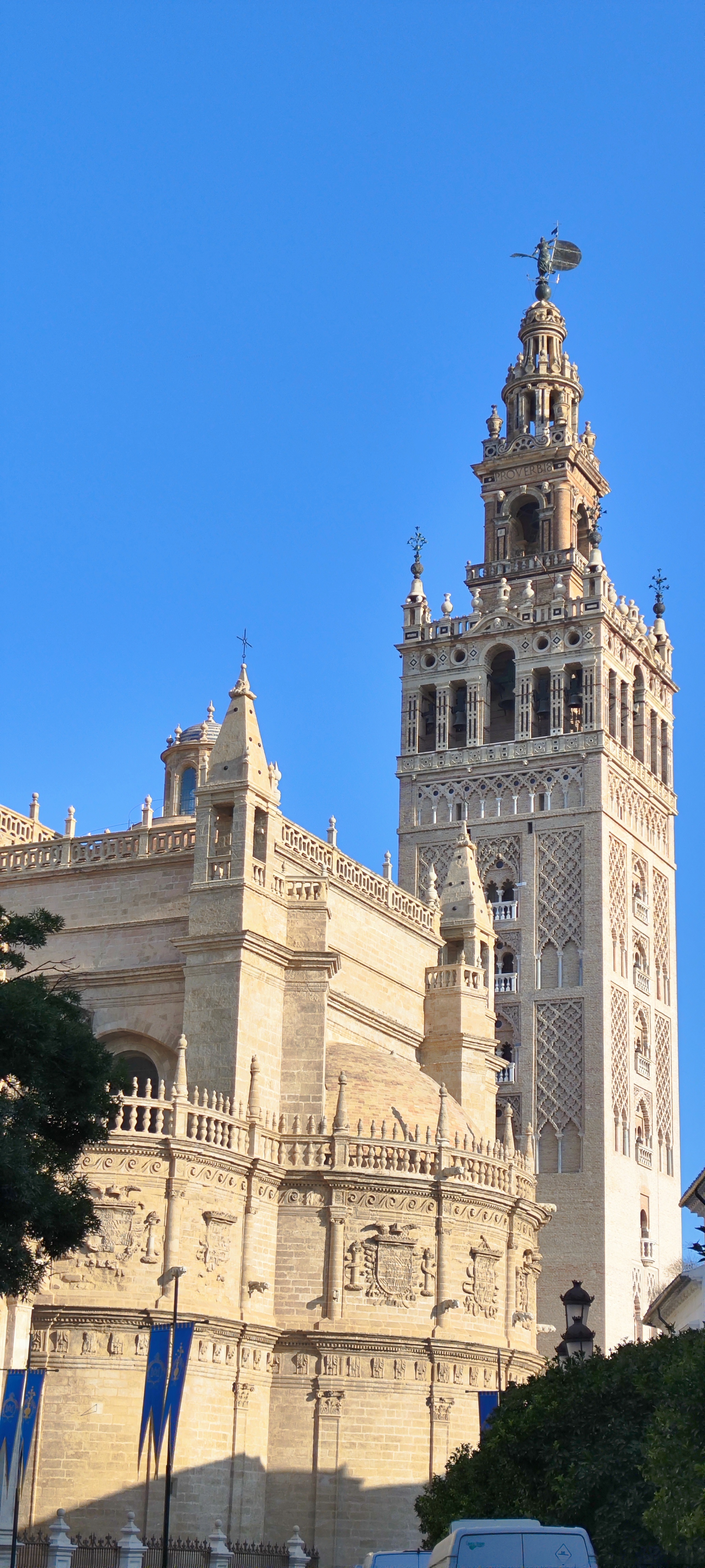 Seville Cathedral and Giralda tower at sunset